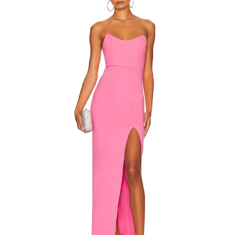 Superdown Pink Strapless Sweetheart Gown